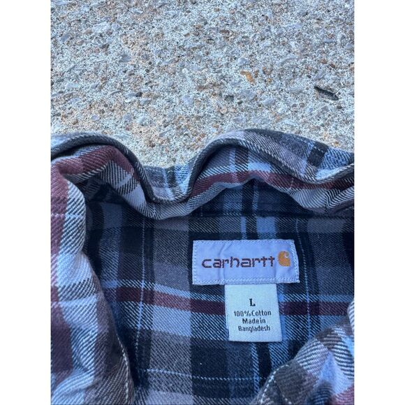 Men’s Carhartt flannel button down shirt size large - Picture 3 of 4